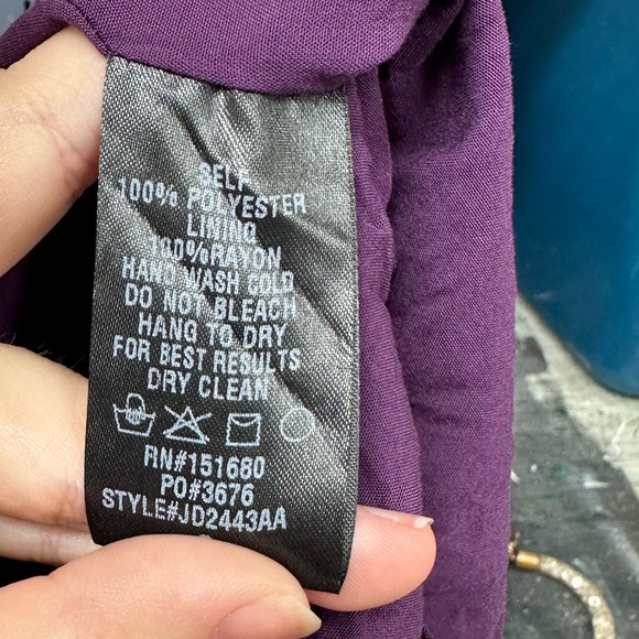 Storia Monochromatic Plaid Baby Doll Mini Purple Dress Size Small - Picture 14 of 14